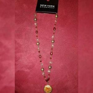 NY&CO NEW $20 Beaded Pendant Necklace Hippie Boho Indie